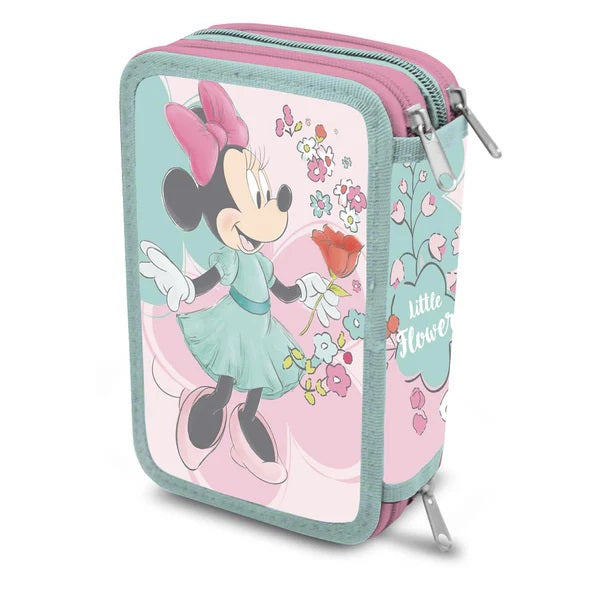 Plumier Escolar Cremallera Triple Minnie Mouse