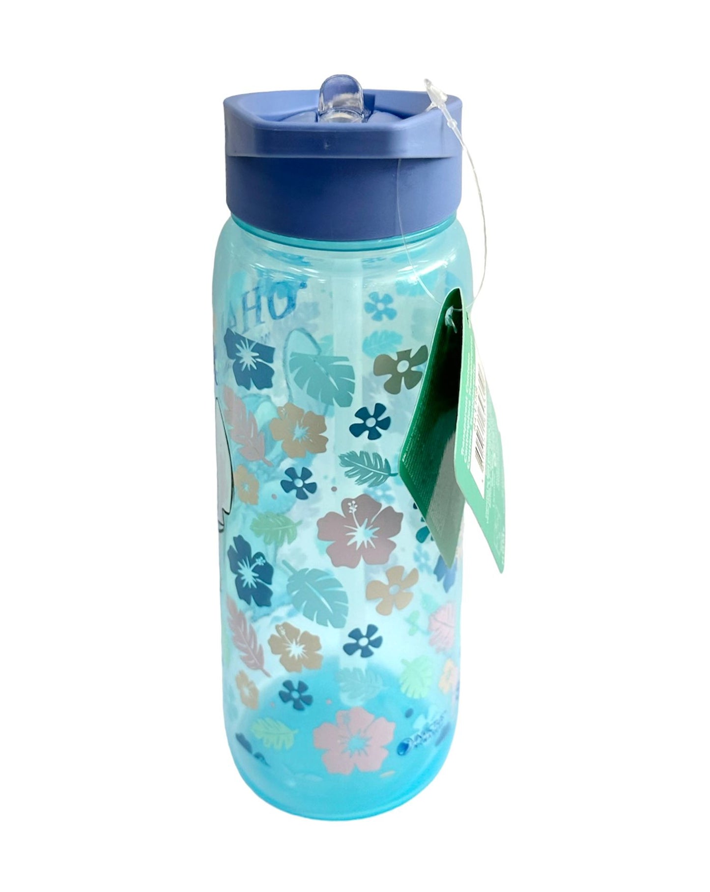 Botella de Plástico Stitch Ohana con Pajita 600ml Plástico Libre de BPA