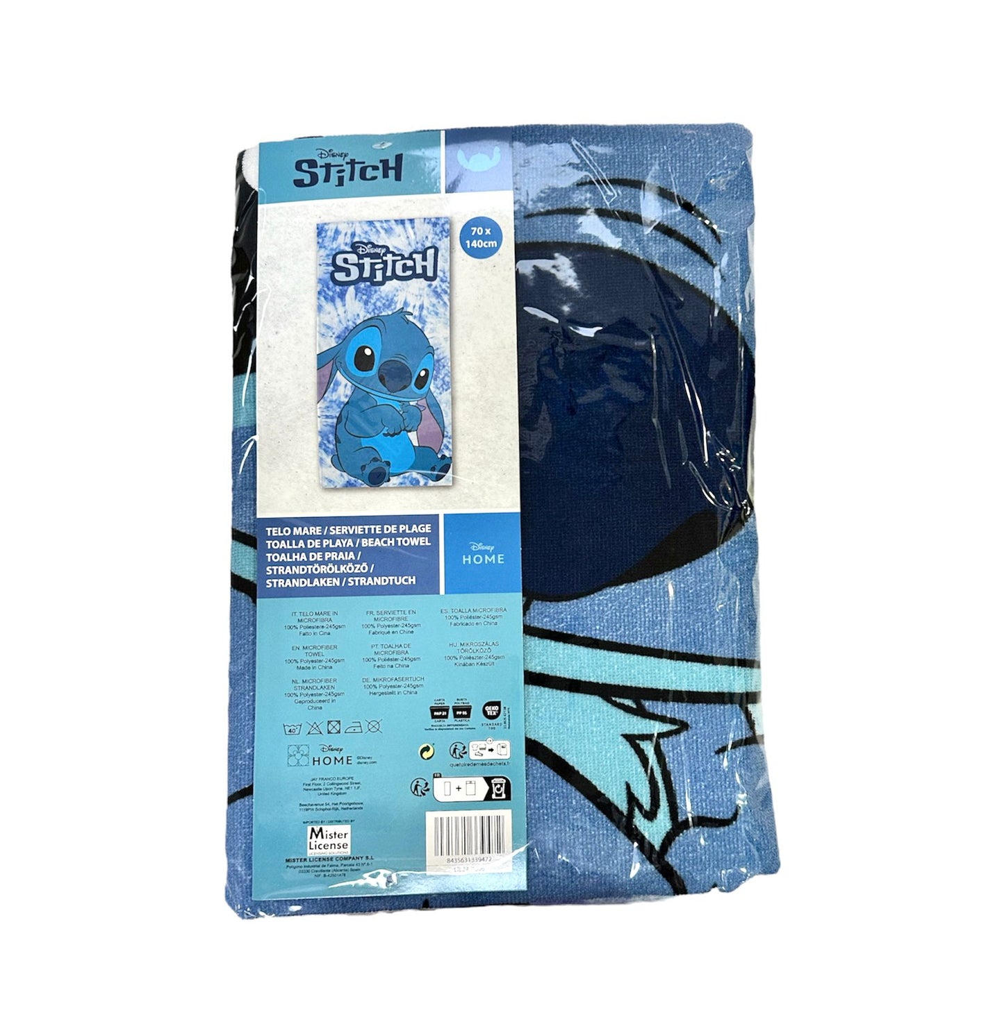 Toalla Stitch Tie-Dye 140x70cm Microfibra Disney Home Lilo & Stitch