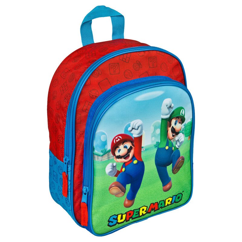 Mochila Super Mario Bros 31cm con Bolsillo Amplio Frontal