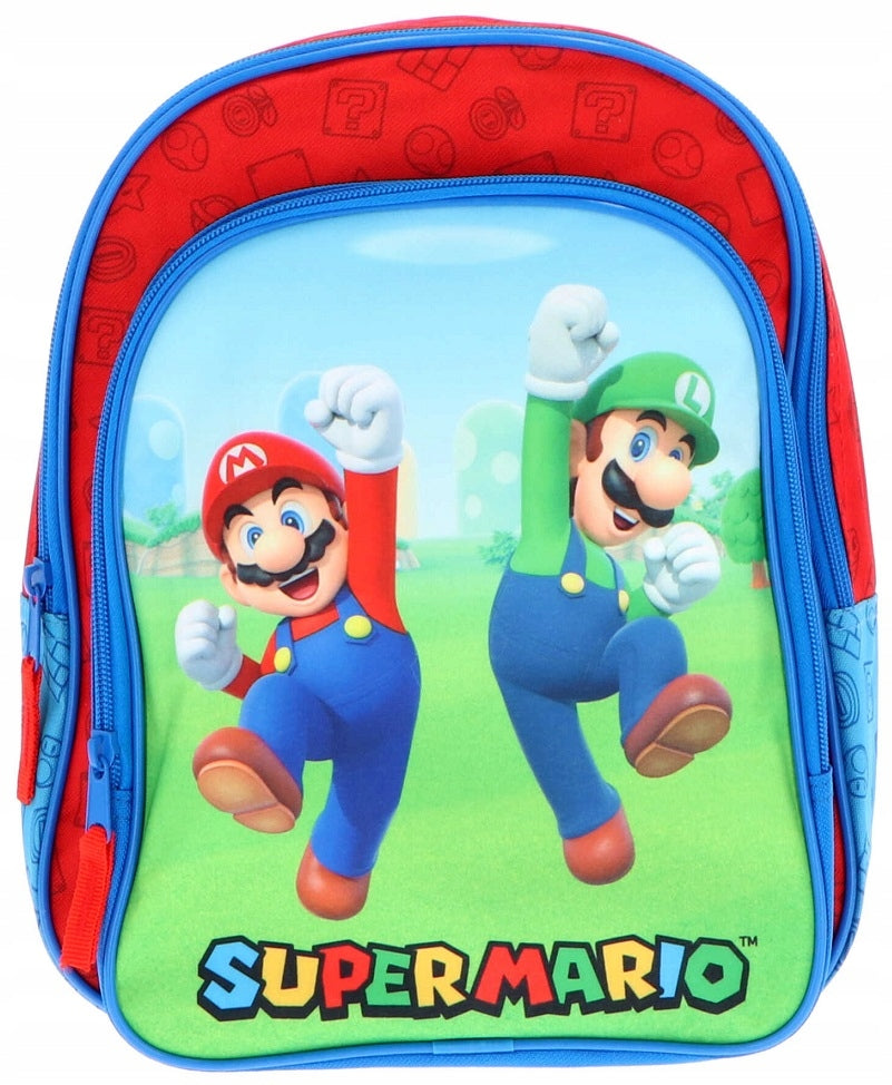 Mochila Super Mario Bros 31cm con Bolsillo Amplio Frontal